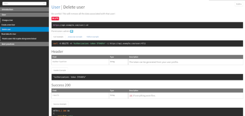 apiDoc - Inline Documentation for RESTful web APIs